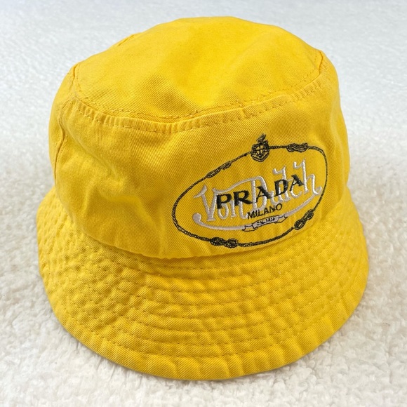 Accessories - Yellow Double Logo Unisex Bucket Hat